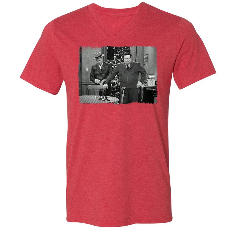 Unisex V-Neck T-Shirt - ZUZRZUPZ - Heather Red - 16