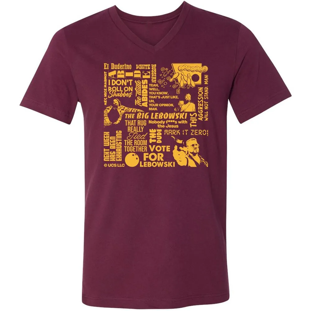 Unisex V-Neck T-Shirt - WL5EK5NY - Maroon - 6