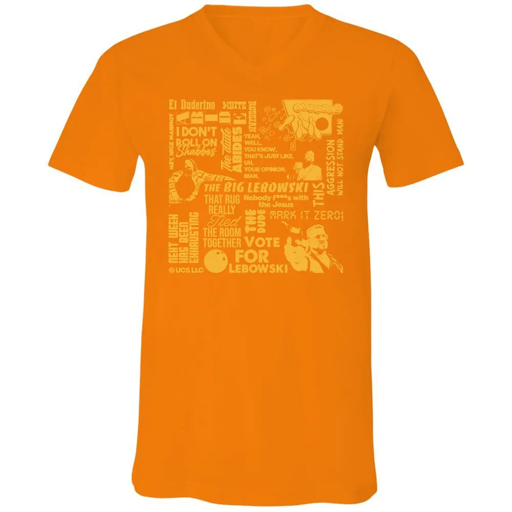 Unisex V-Neck T-Shirt - WL5EK5NY - Orange - 11