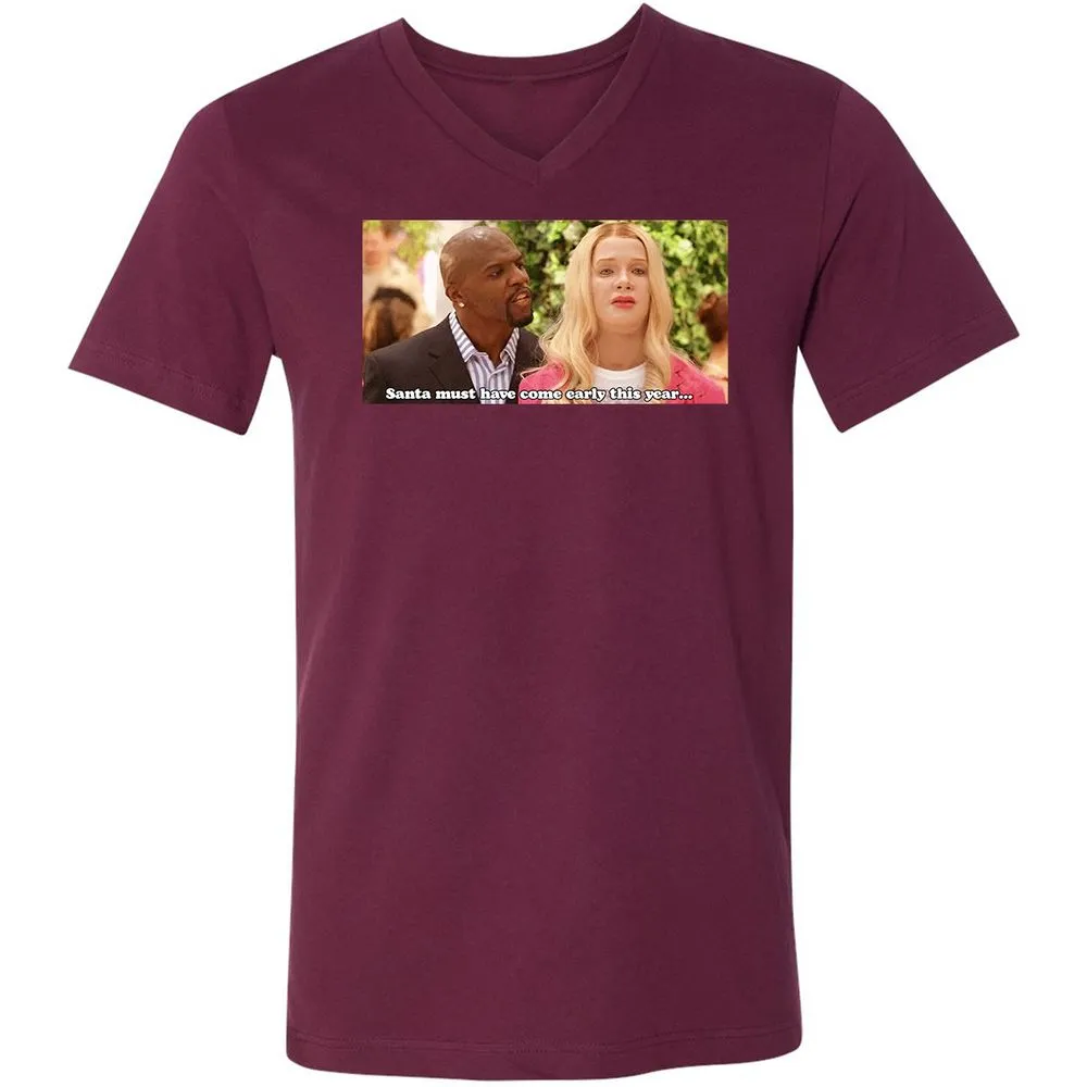Unisex V-Neck T-Shirt - TX6GL533 - Maroon - 6