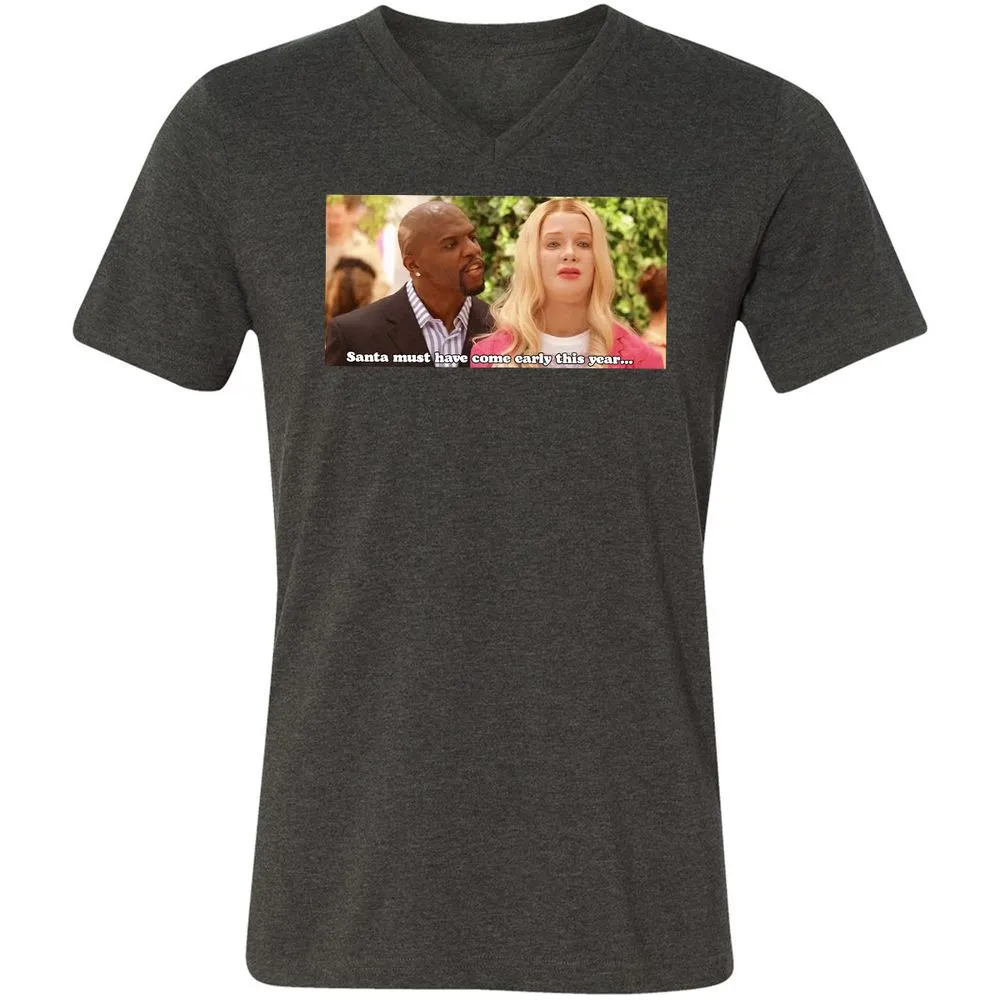 Unisex V-Neck T-Shirt - TX6GL533 - Dark Grey Heather - 8