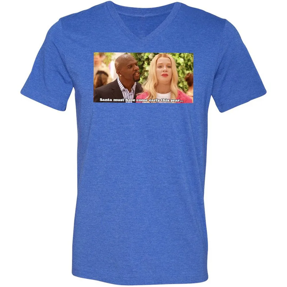 Unisex V-Neck T-Shirt - TX6GL533 - Heather True Royal - 14