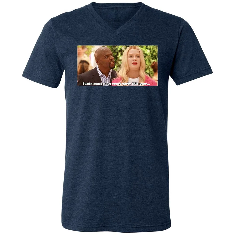 Unisex V-Neck T-Shirt - TX6GL533 - Heather Navy - 15