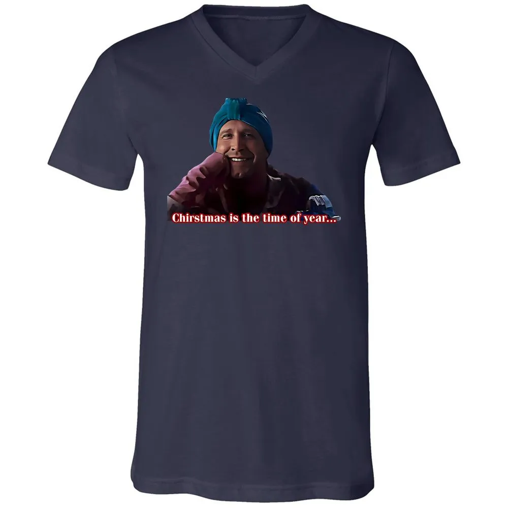 Unisex V-Neck T-Shirt - 4ETYWL6K - Navy - 2