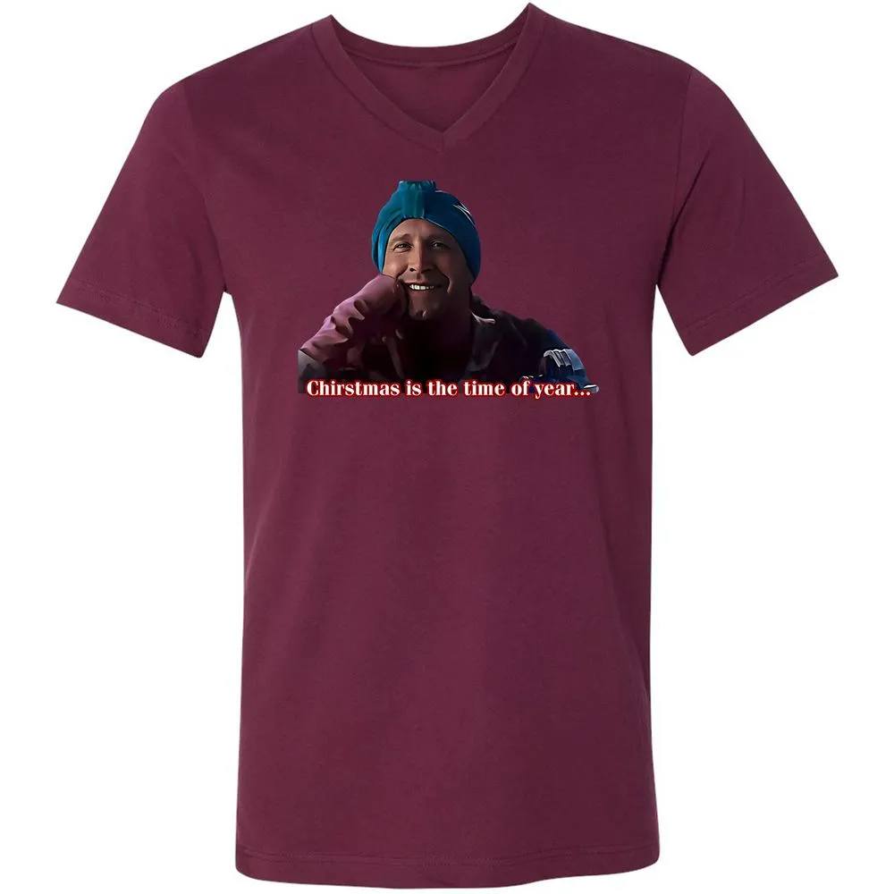Unisex V-Neck T-Shirt - 4ETYWL6K - Maroon - 6