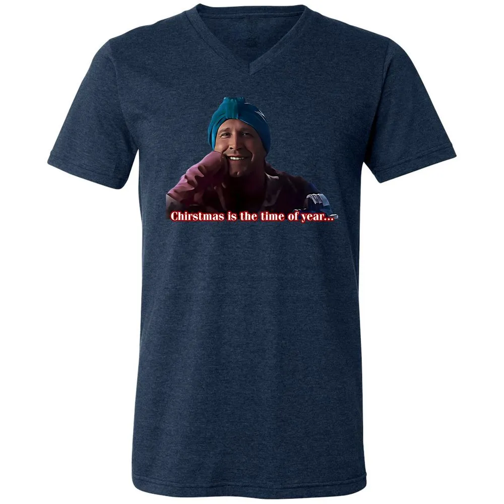 Unisex V-Neck T-Shirt - 4ETYWL6K - Heather Navy - 15