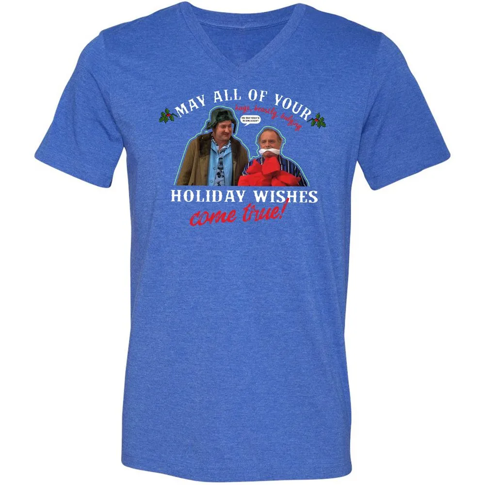 Unisex V-Neck T-Shirt - 4D2T7QPA - Heather True Royal - 14