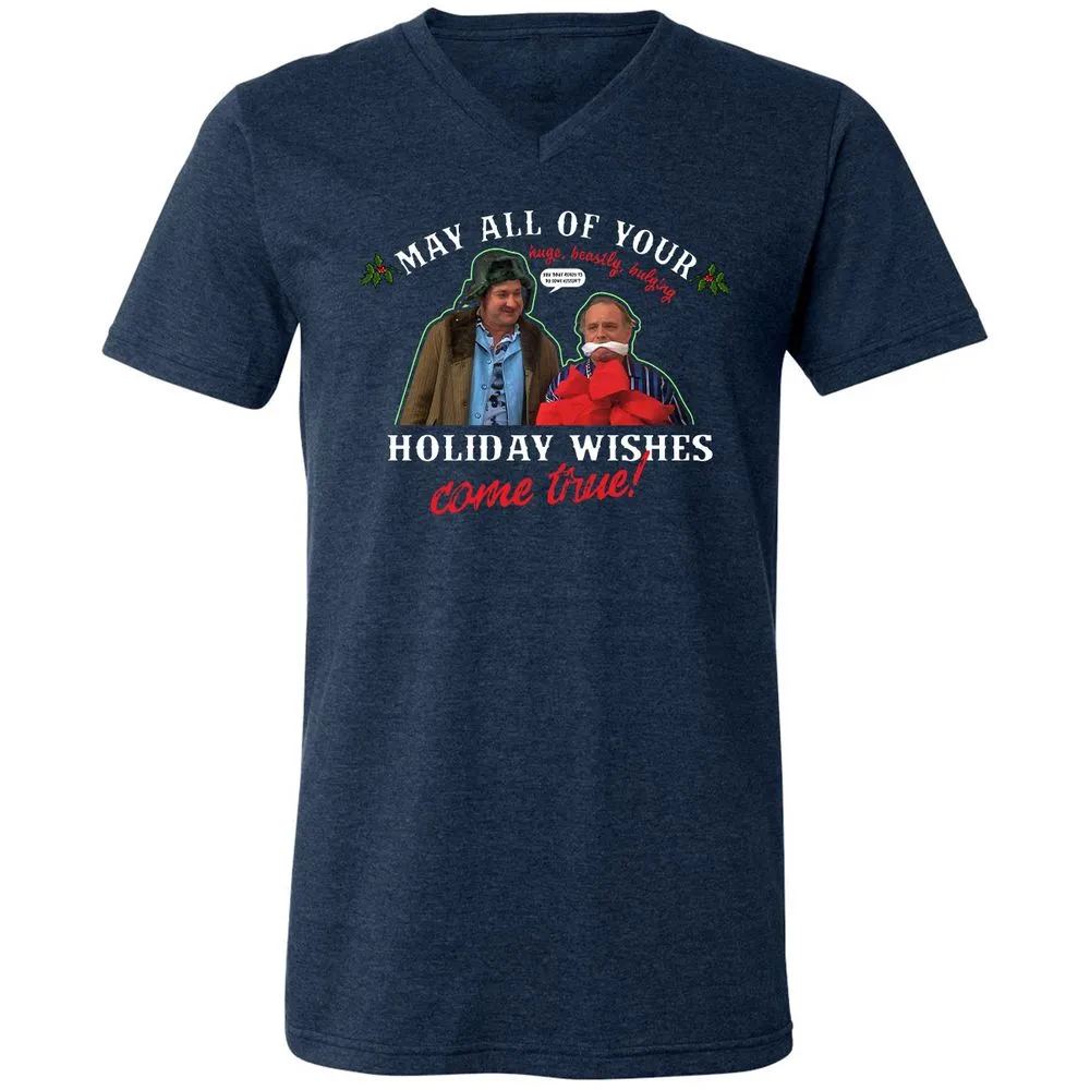 Unisex V-Neck T-Shirt - 4D2T7QPA - Heather Navy - 15