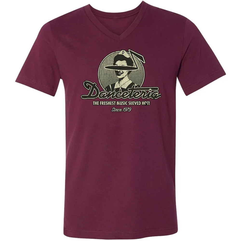 Unisex V-Neck T-Shirt - ZYTFCQ9L - Maroon - 6