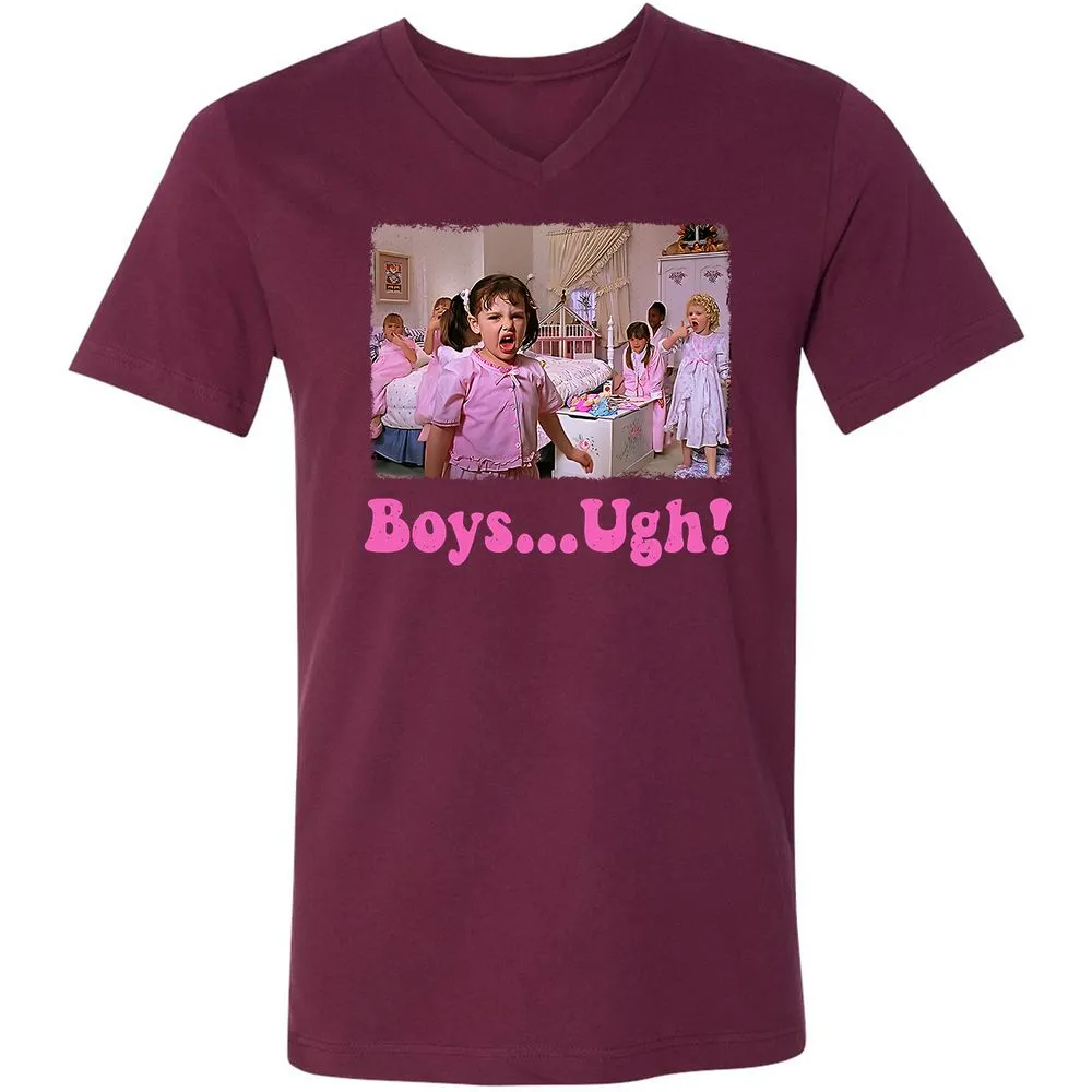 Unisex V-Neck T-Shirt - 7X4W4YJ3 - Maroon - 6