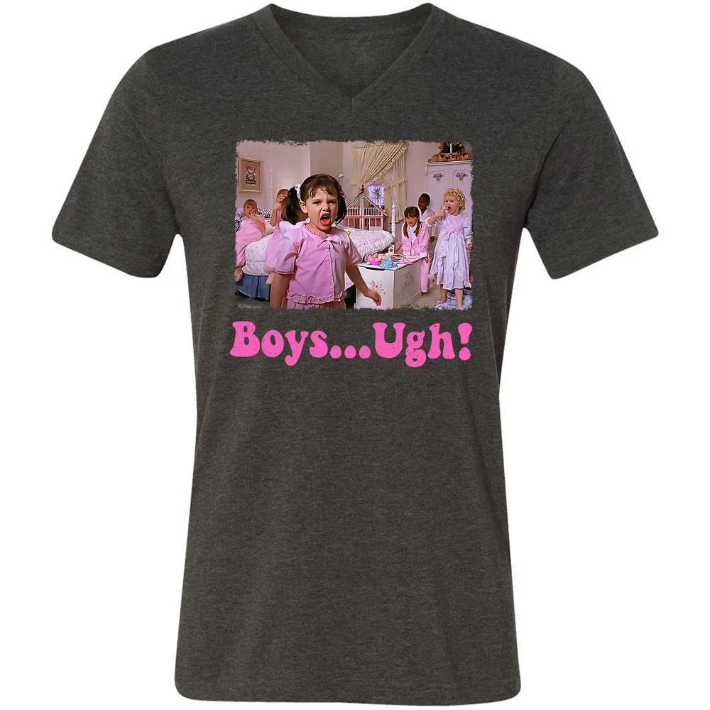 Unisex V-Neck T-Shirt - 7X4W4YJ3 - Dark Grey Heather - 8