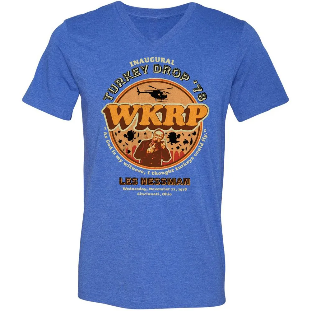 Unisex V-Neck T-Shirt - M8EQXNFQ - Heather True Royal - 14