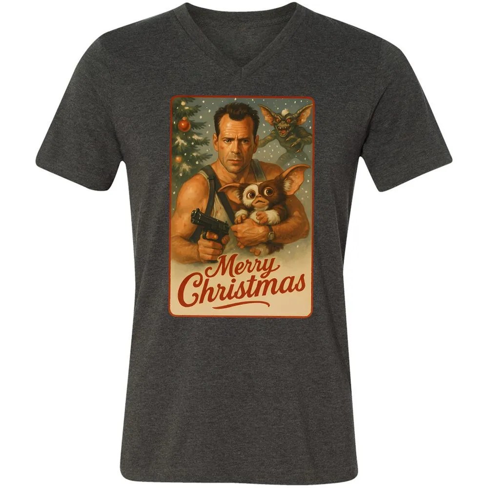 Unisex V-Neck T-Shirt - EXZZCXXL - Dark Grey Heather - 8