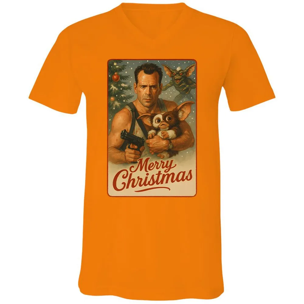 Unisex V-Neck T-Shirt - EXZZCXXL - Orange - 11