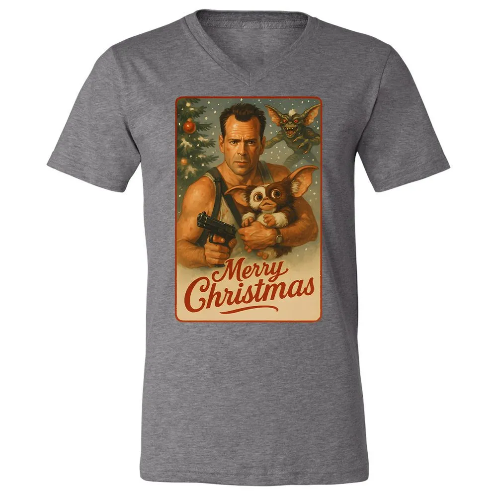 Unisex V-Neck T-Shirt - EXZZCXXL - Deep Heather - 13