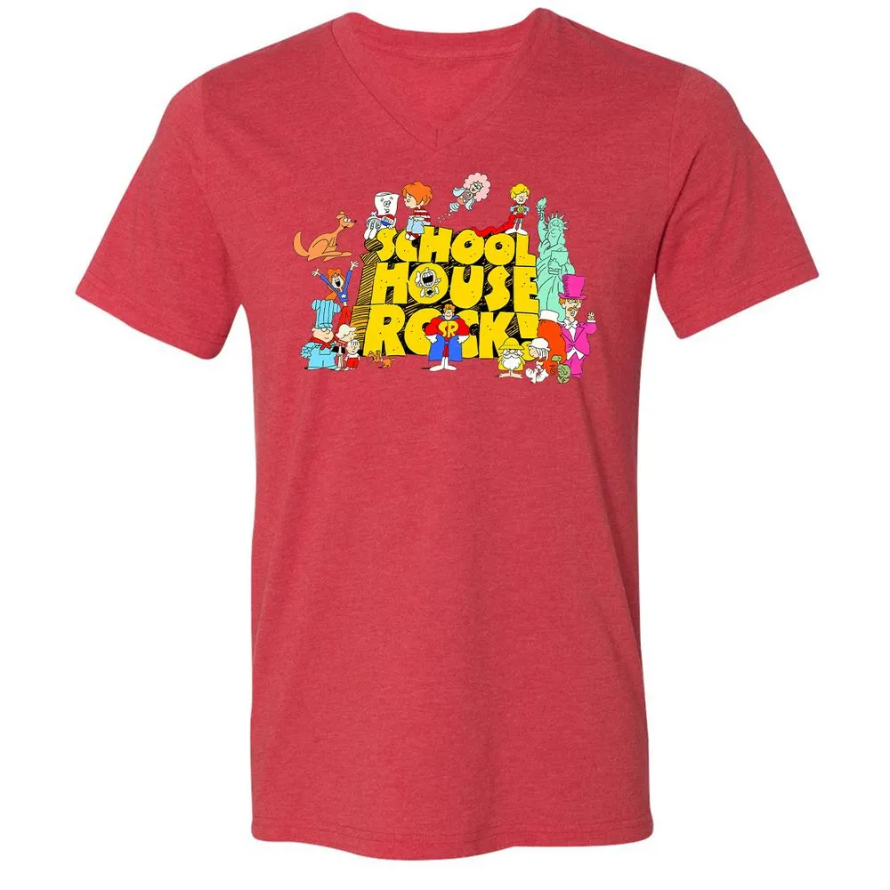 Unisex V-Neck T-Shirt - KQ4CJP65 - Heather Red - 5
