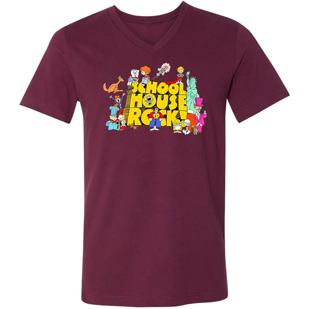 Unisex V-Neck T-Shirt - KQ4CJP65 - Maroon - 6