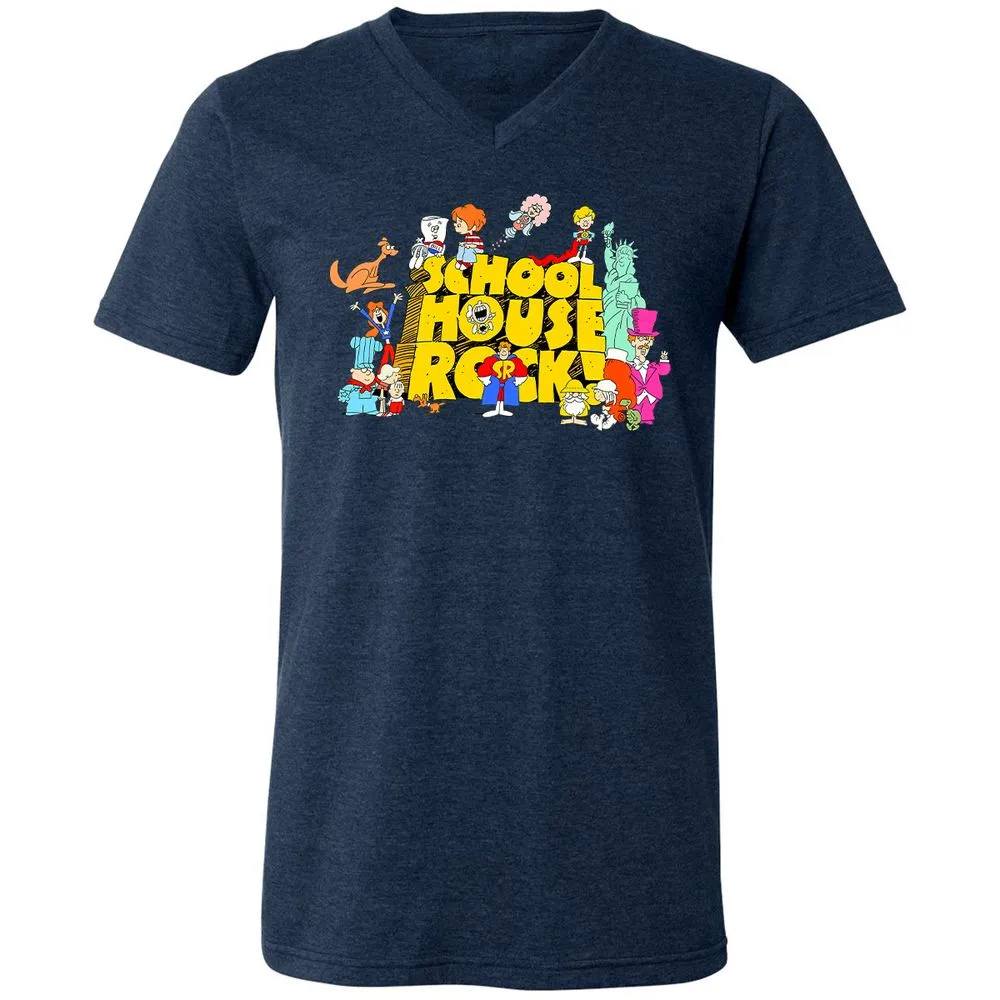 Unisex V-Neck T-Shirt - KQ4CJP65 - Heather Navy - 15