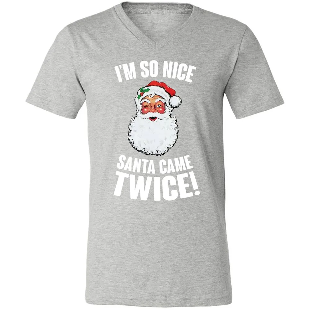 I'm So Nice Santa Came Twice! - Athletic Heather - 7