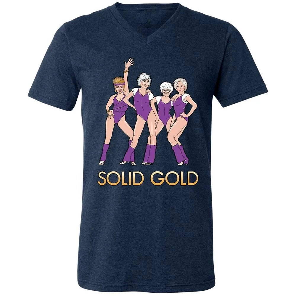 Unisex V-Neck T-Shirt - KHUTTVYX - Heather Navy - 15