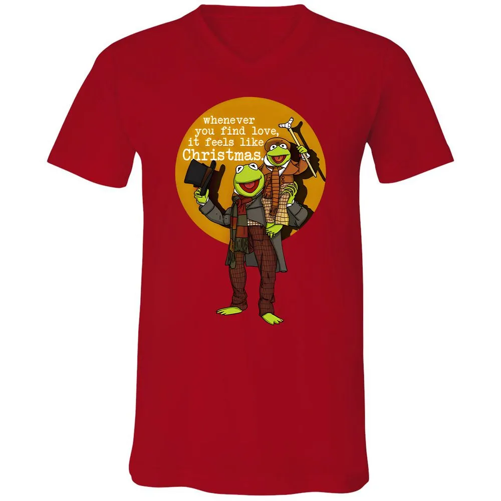Unisex V-Neck T-Shirt - 77D87D5C - Red - 3