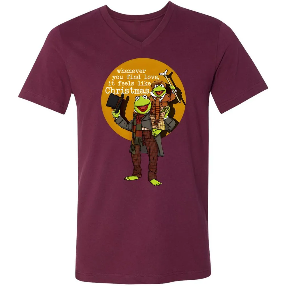 Unisex V-Neck T-Shirt - 77D87D5C - Maroon - 6