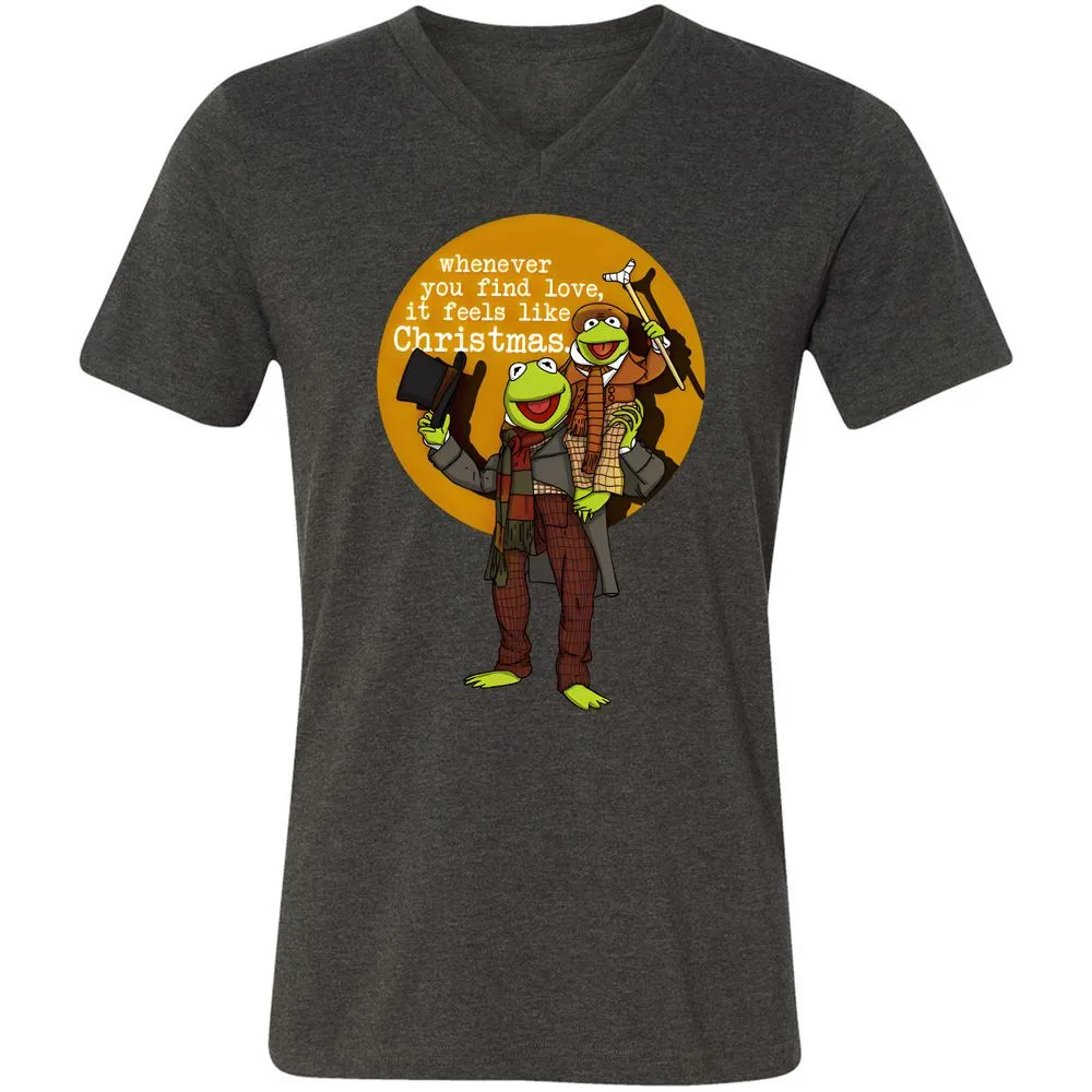 Unisex V-Neck T-Shirt - 77D87D5C - Dark Grey Heather - 8