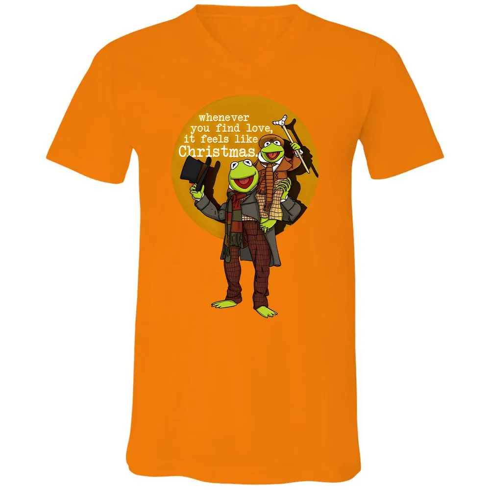 Unisex V-Neck T-Shirt - 77D87D5C - Orange - 11