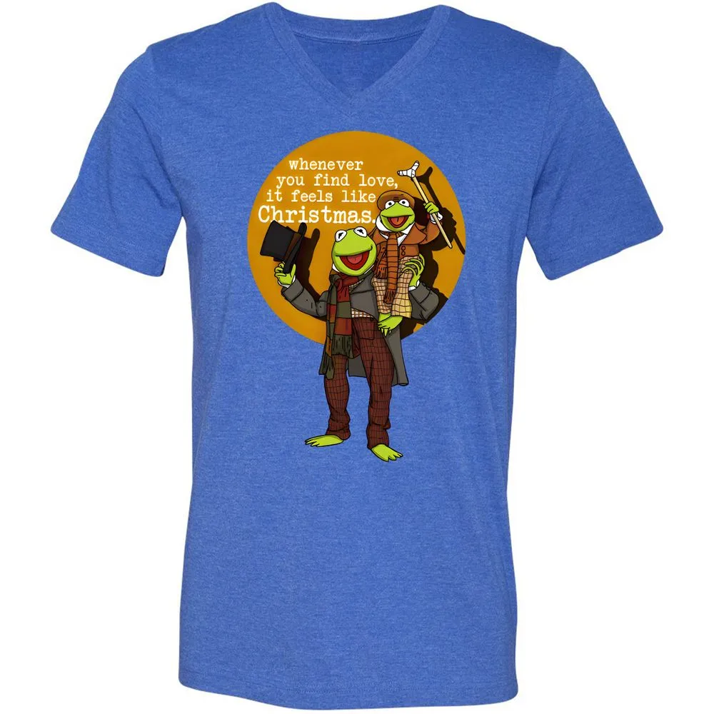 Unisex V-Neck T-Shirt - 77D87D5C - Heather True Royal - 14