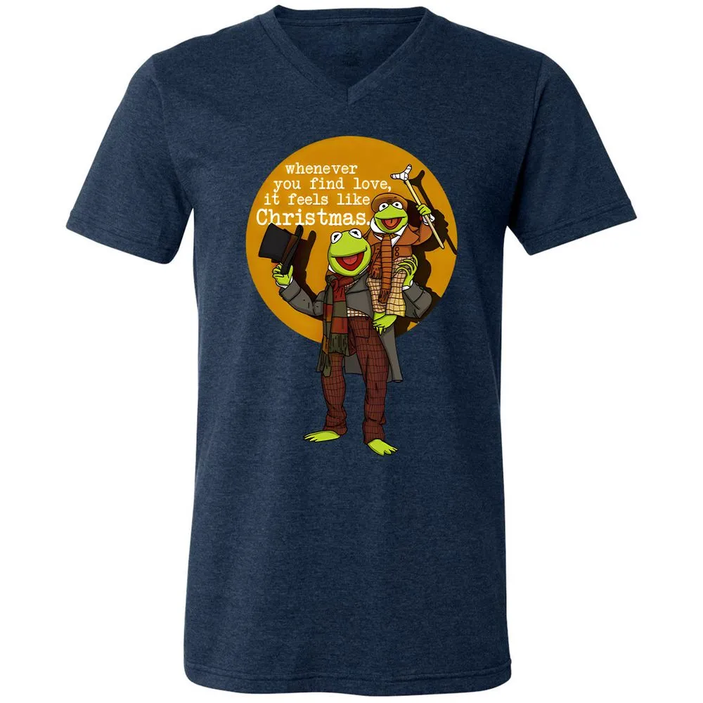 Unisex V-Neck T-Shirt - 77D87D5C - Heather Navy - 15