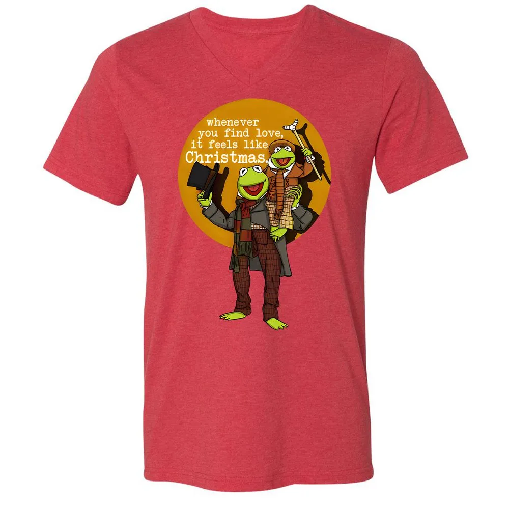 Unisex V-Neck T-Shirt - 77D87D5C - Heather Red - 16