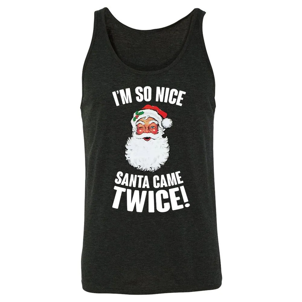 I'm So Nice Santa Came Twice! - Charcoal Black Triblend - 5