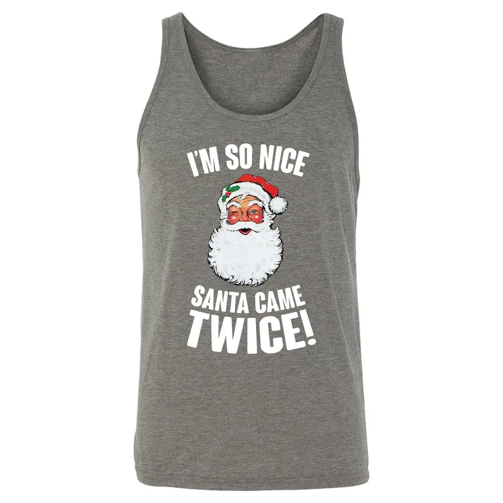 I'm So Nice Santa Came Twice! - Grey Triblend - 8