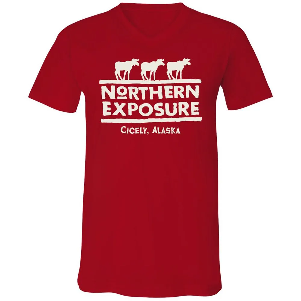Unisex V-Neck T-Shirt - 9LMJQAS6 - Red - 3