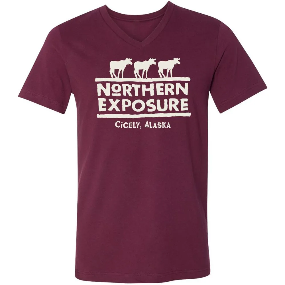 Unisex V-Neck T-Shirt - 9LMJQAS6 - Maroon - 6