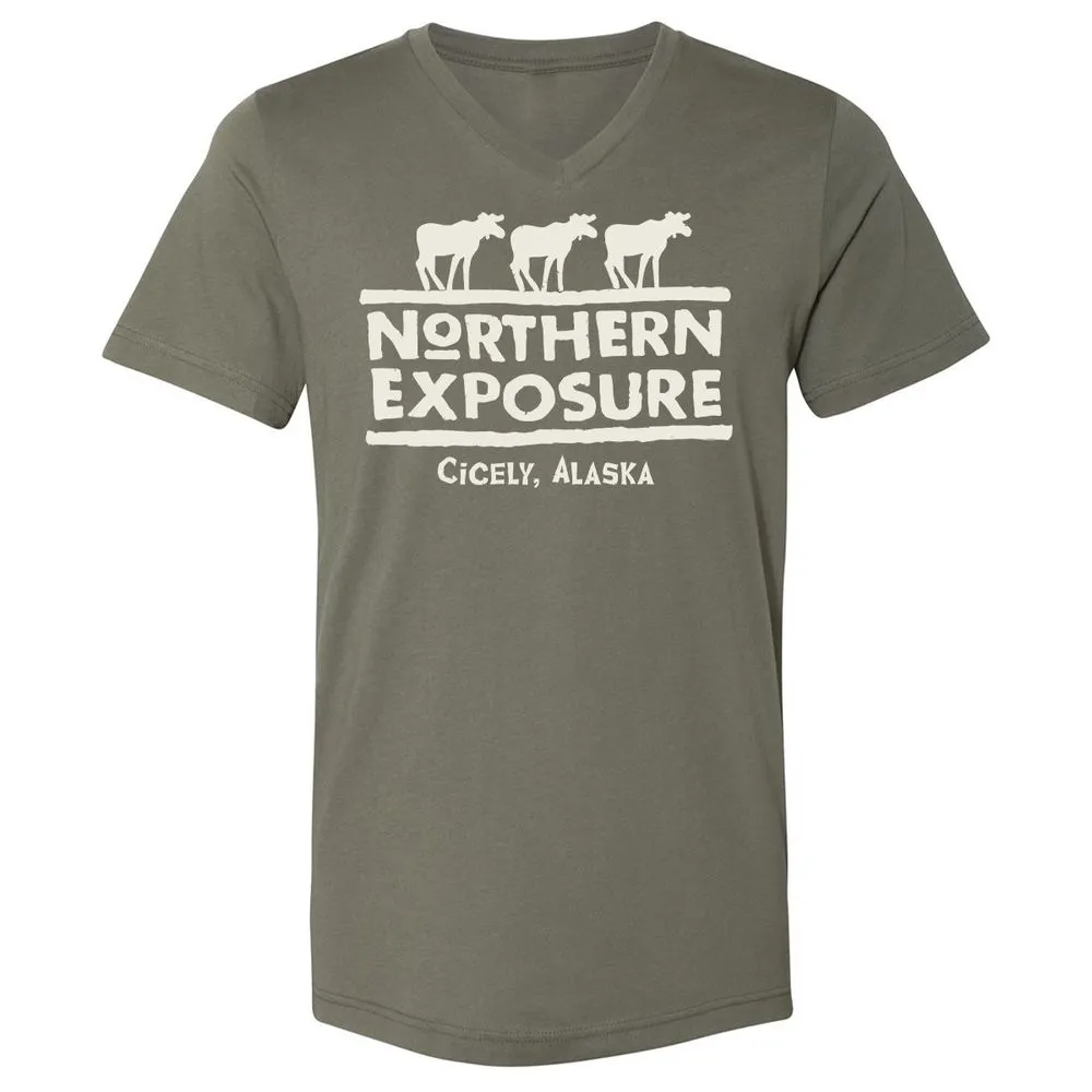 Unisex V-Neck T-Shirt - 9LMJQAS6 - Military Green - 10
