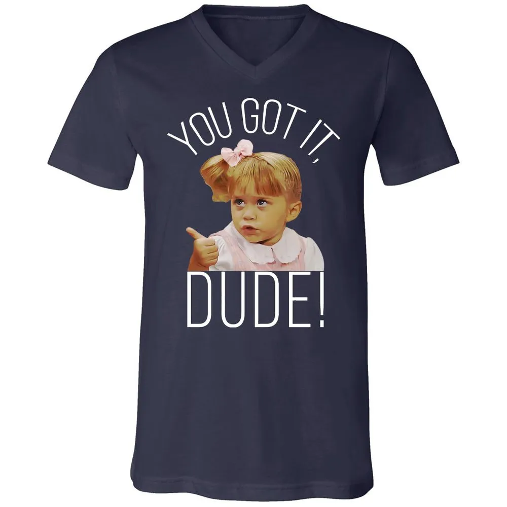 Unisex V-Neck T-Shirt - R96VH3GD - Navy - 2