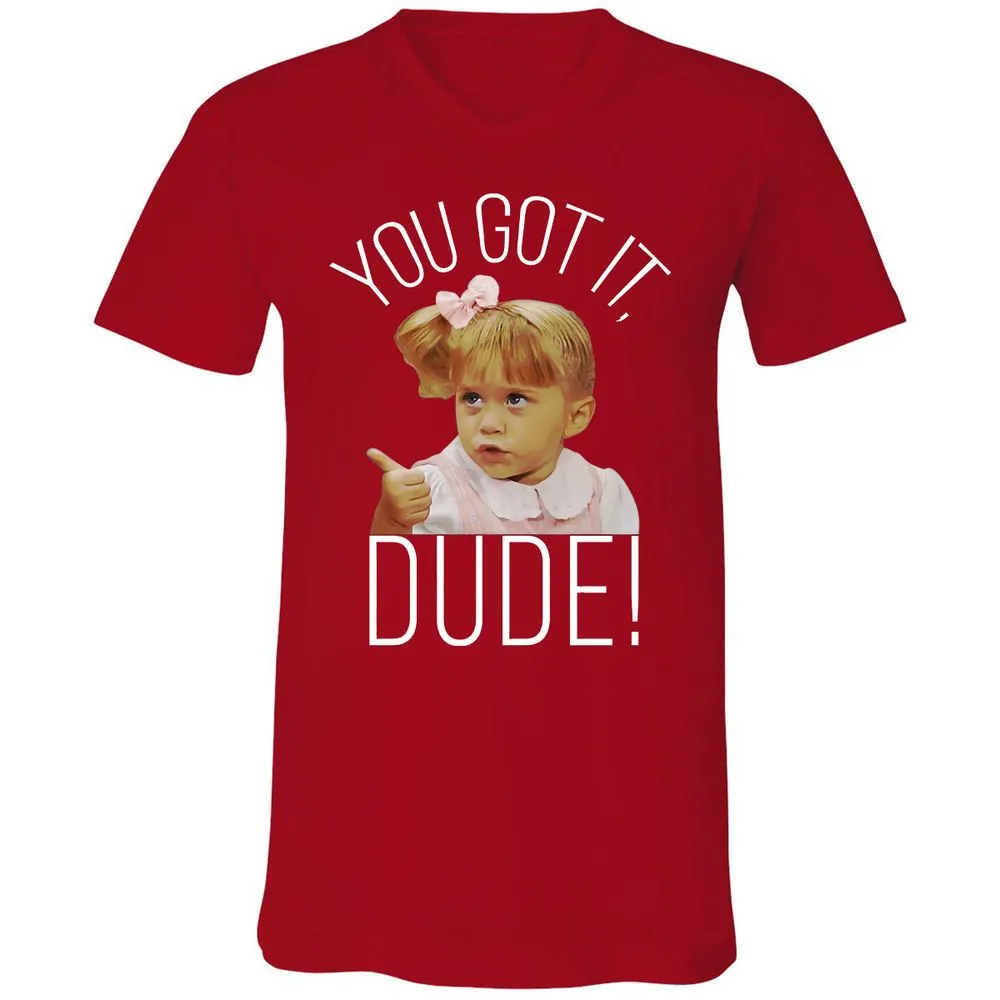 Unisex V-Neck T-Shirt - R96VH3GD - Red - 3