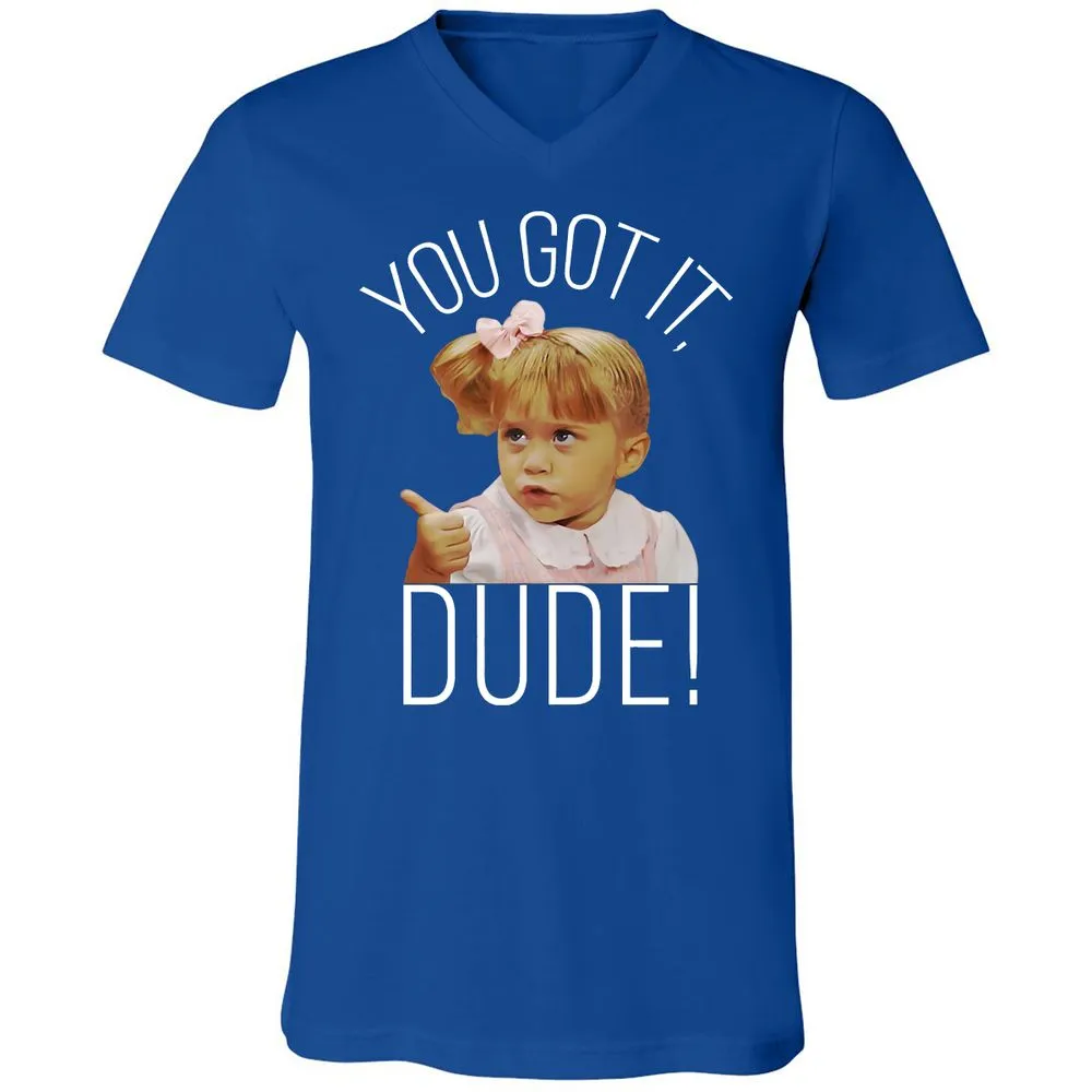 Unisex V-Neck T-Shirt - R96VH3GD - True Royal - 4