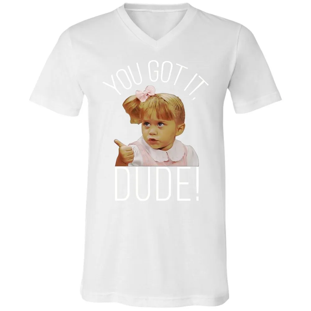 Unisex V-Neck T-Shirt - R96VH3GD - White - 5