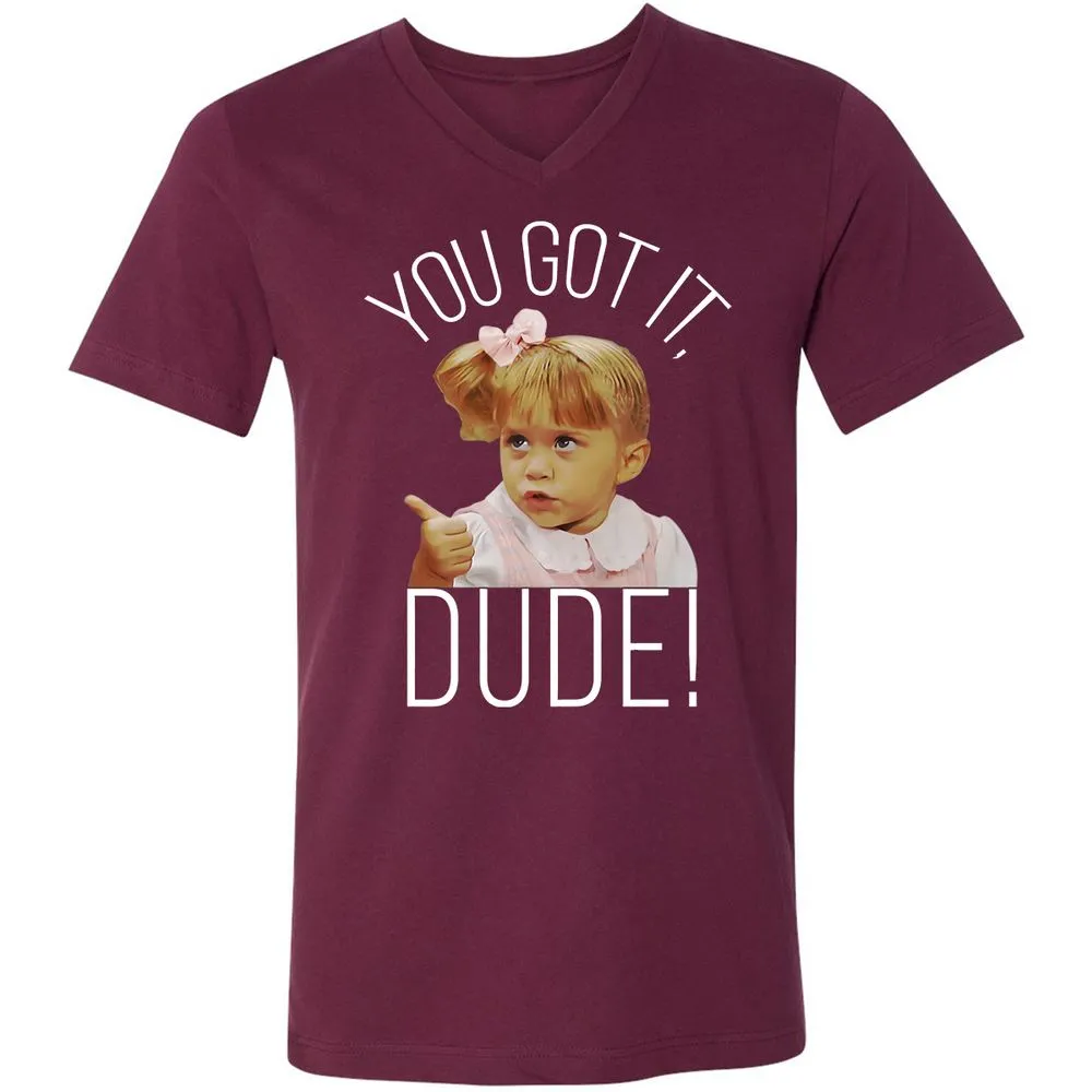 Unisex V-Neck T-Shirt - R96VH3GD - Maroon - 6