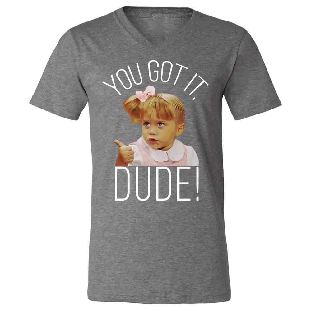 Unisex V-Neck T-Shirt - R96VH3GD - Deep Heather - 13