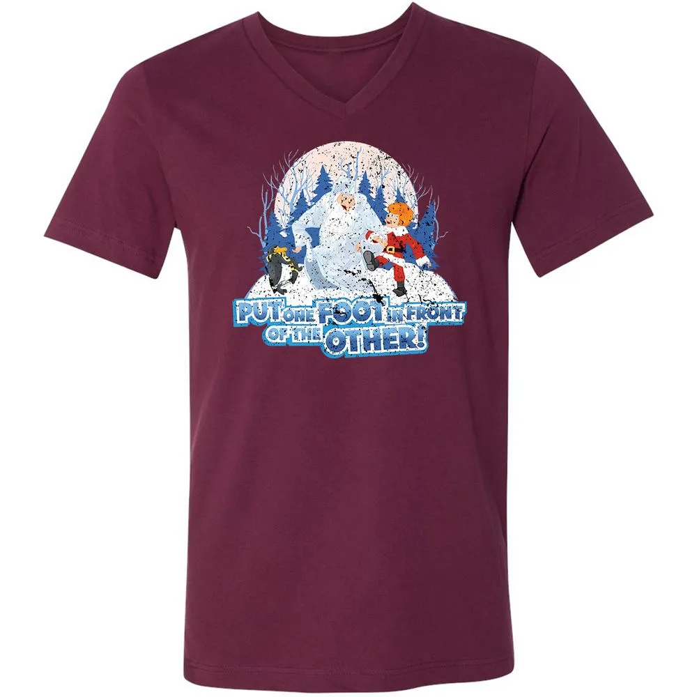 Unisex V-Neck T-Shirt - ZPJZFKX9 - Maroon - 6