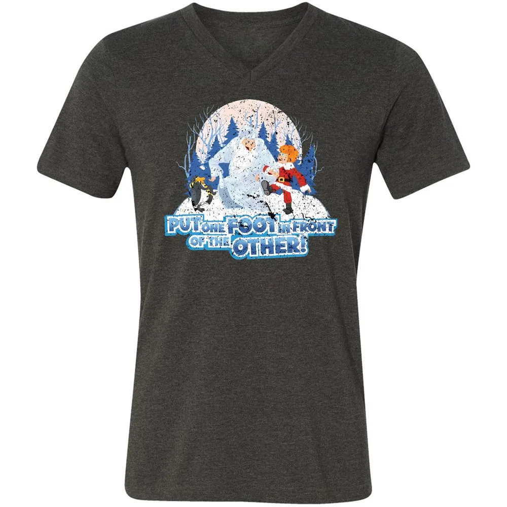 Unisex V-Neck T-Shirt - ZPJZFKX9 - Dark Grey Heather - 8