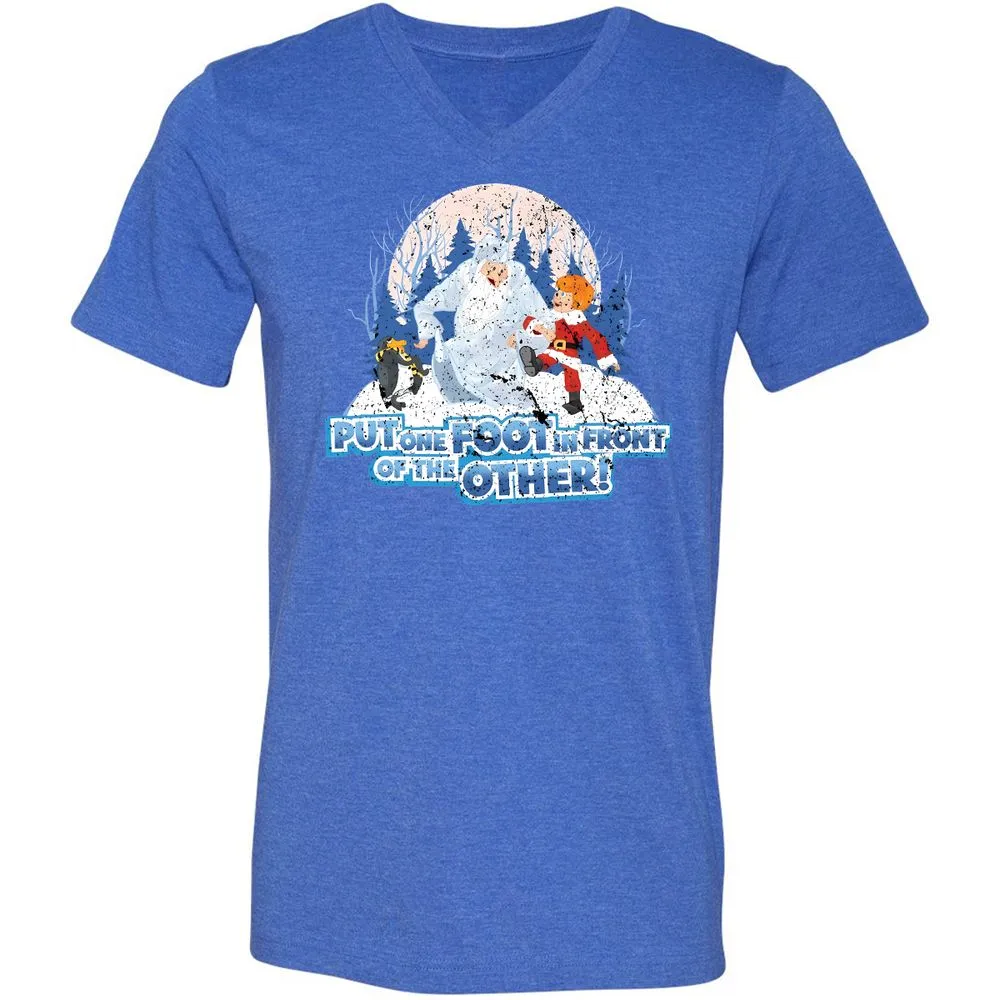 Unisex V-Neck T-Shirt - ZPJZFKX9 - Heather True Royal - 14