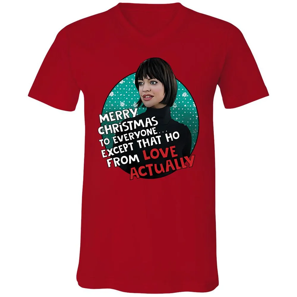Unisex V-Neck T-Shirt - JBU8YF6Z - Red - 3