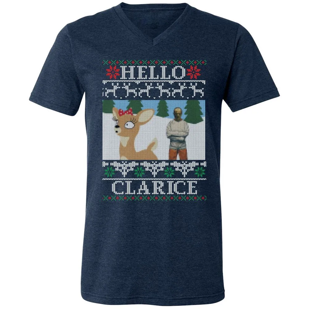 Unisex V-Neck T-Shirt - CLJSDPDF - Heather Navy - 15