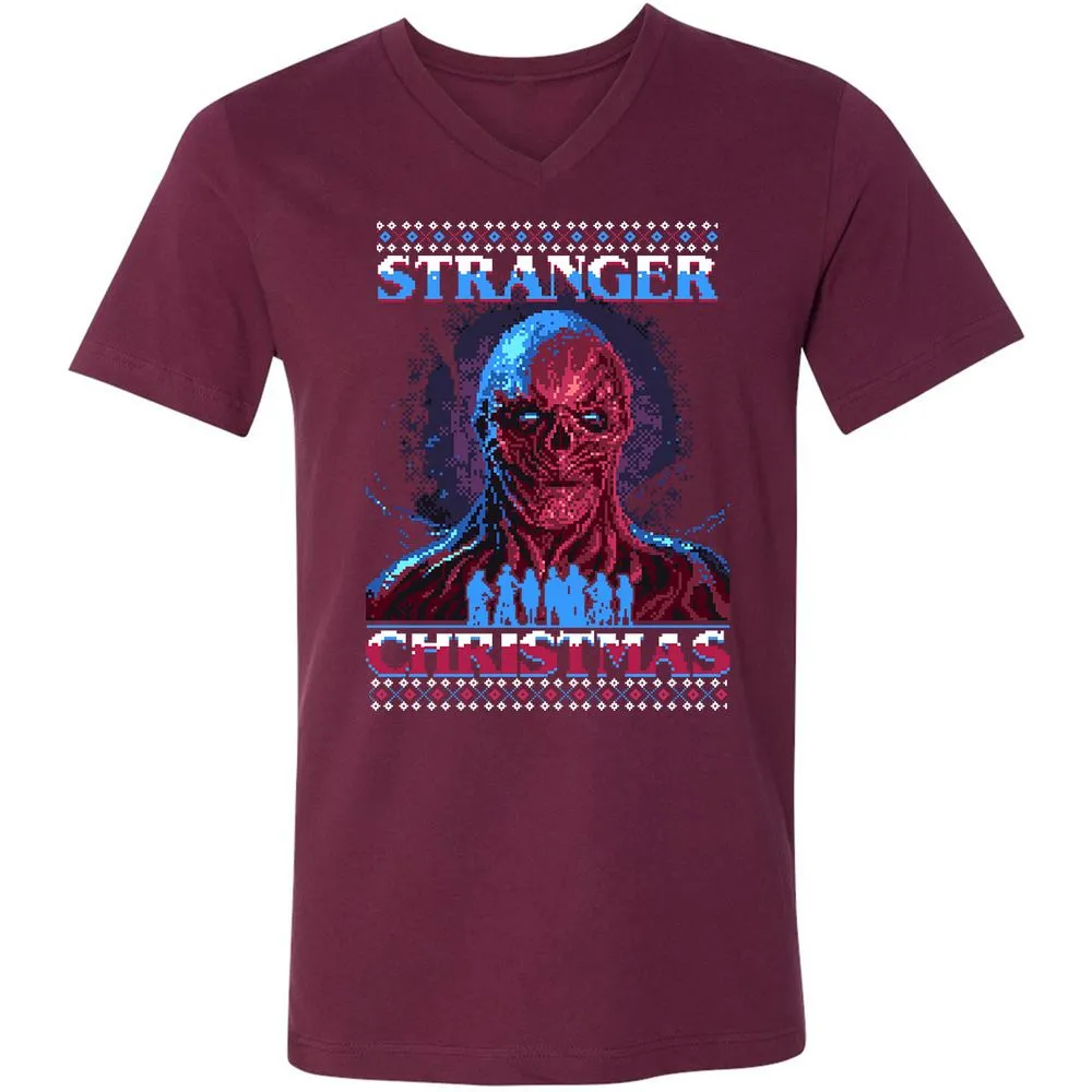 Unisex V-Neck T-Shirt - Y43QEJYS - Maroon - 6