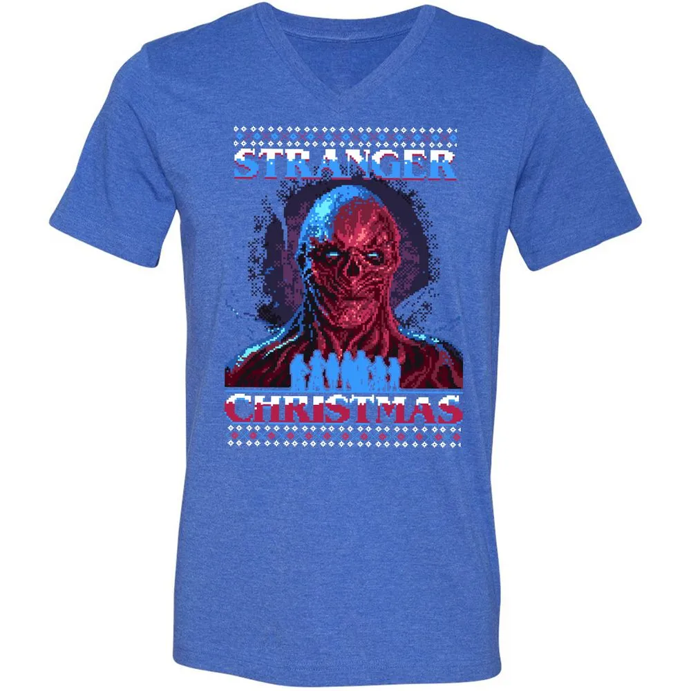 Unisex V-Neck T-Shirt - Y43QEJYS - Heather True Royal - 14