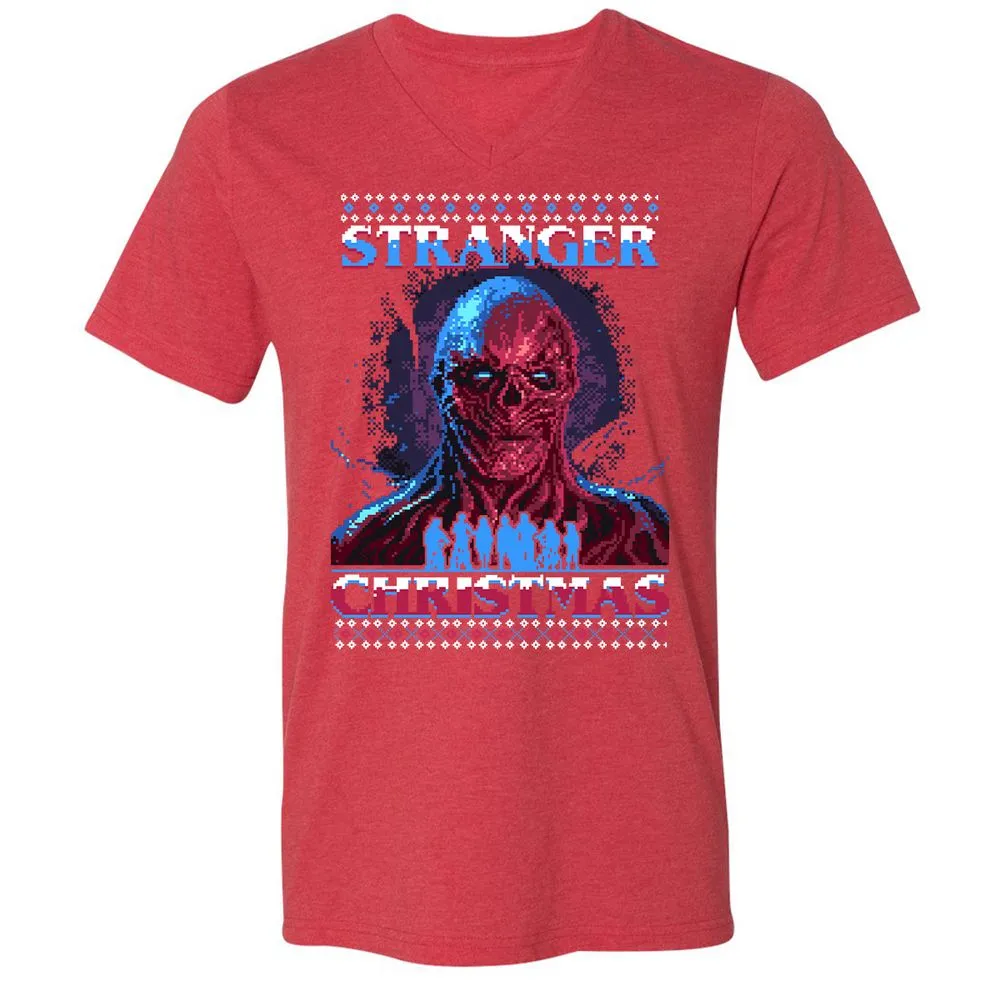 Unisex V-Neck T-Shirt - Y43QEJYS - Heather Red - 16